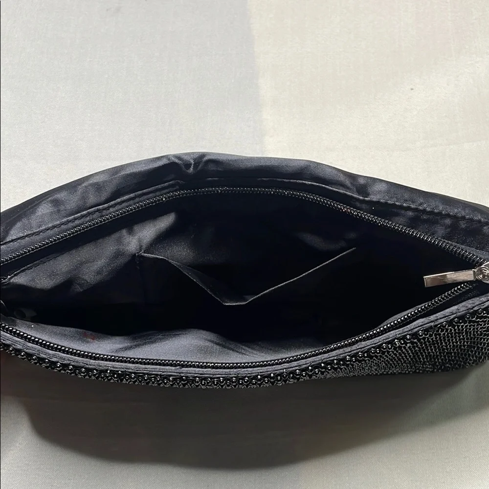 Sequin Black Evening Clutch with Chain Strap - Picture 8 of 8
